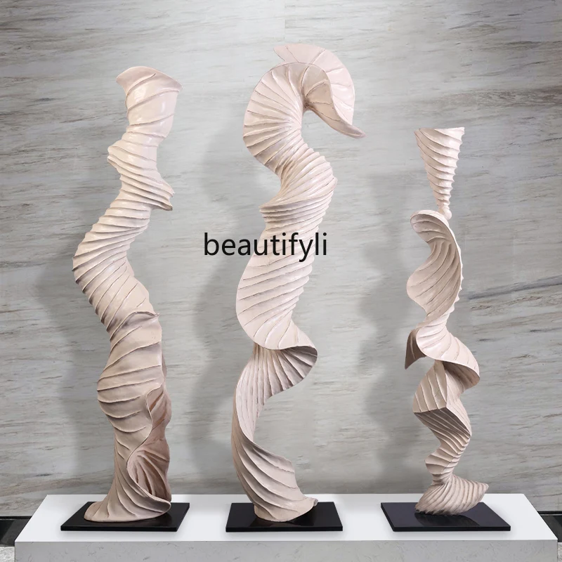 

Abstract Wood Carving Large Floor-Standing Ornament Commercial Mall Club Decoration Sculpture Artwork