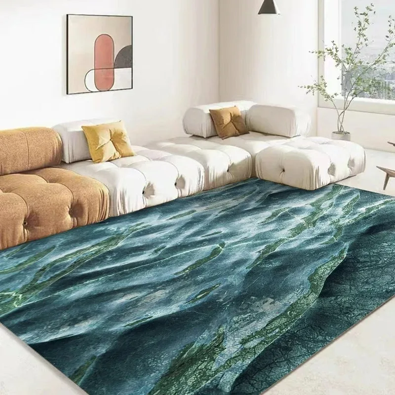 3D Ocean Sea Living Room Carpet Non Slip Rugs for Bedroom Decor Washable Home Hotel Floor Mat Polyester Coffee Table Area Rugs