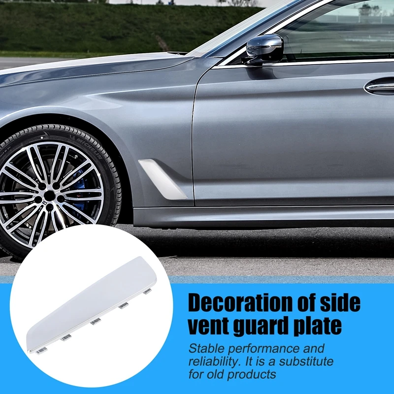 Car Side Vent Fender Air Outlet Chrome Strip Trim For BMW 5 Series G30 G31 2018-2023