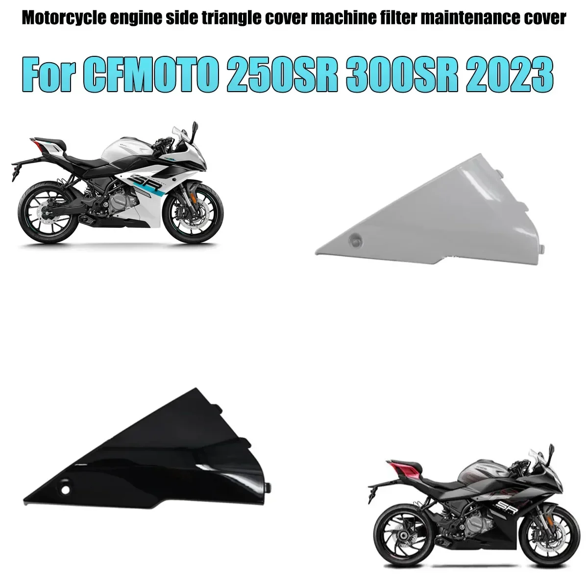 Fit For CFMOTO 250SR 300SR 250 300 SR 2023 Motorcycle engine side triangle cover filter maintenance cover plastic shell
