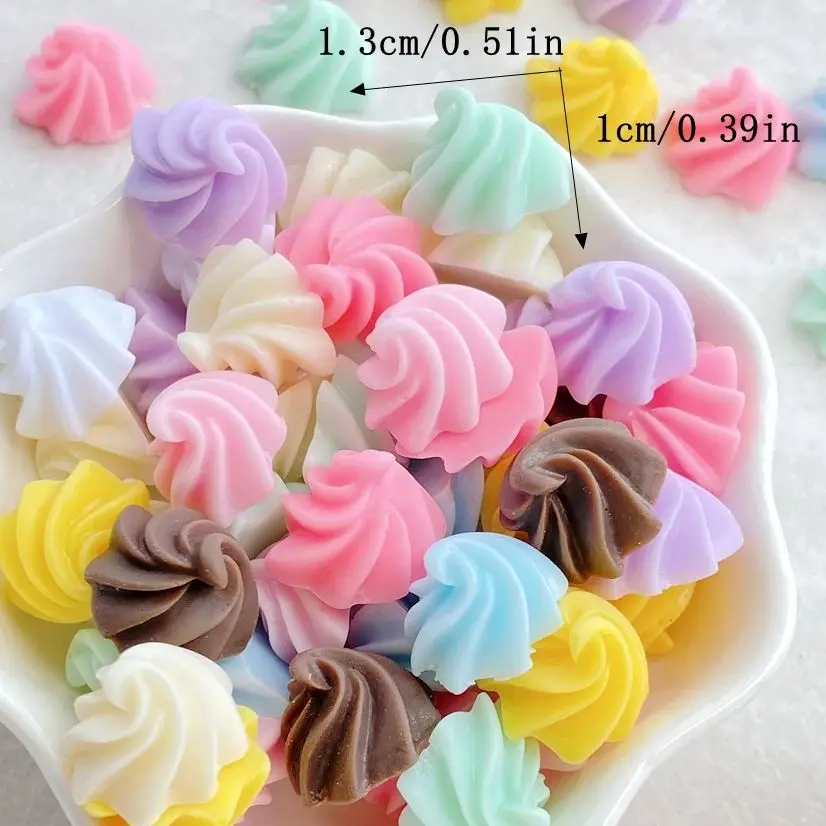 20Pcs New Cute Resin Cartoon Ice Cream Series Flat Back Scrapbooking DIY Jewelry Craft Decoration Accessories