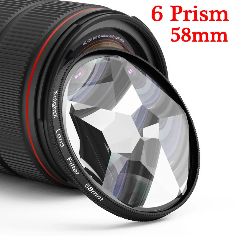 KnightX 58mm Kaleidoscope Camera Lens Filter Colorful Prism For Canon eos Sony Nikon 400d d5100 50d 1200d 18-135 d70 200d 24-105