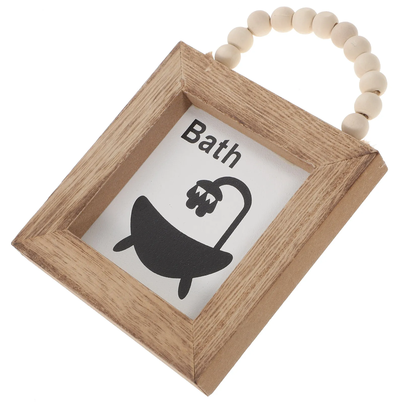 

Shower Room Wooden Bathroom Wall Sign Decorative Pendant Hanging Board Rustic Style Indoor Wall Decor for Home Mall Salon
