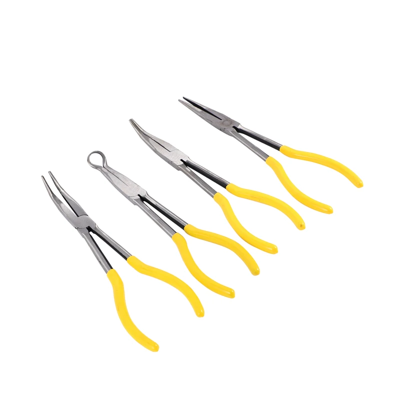 4ชิ้น11นิ้วปากแหลมพิเศษ set Tang ปลายแบบตรงงออุปกรณ์อุปกรณ์ทำมือช่าง