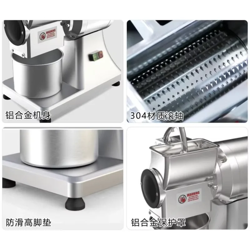 Moedor de queijo de porca de tigre de alta eficiência, novo moedor usado, máquina de moagem, pão, cheddar, parmesão, mozzar, grade