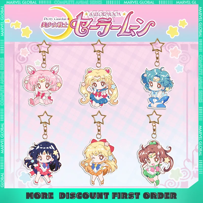 

Сейлор Мун мультфильм акриловый брелок Цукино Усаги Хино Рей аниме периферийные украшения высокого качества вентилятор подарок на день рождения для девочки