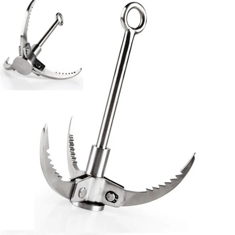 Outdoor Survival Stainless Steel Mountaineering Claw Hook Field Outdoor Survival Wild Rock Climbing Mountaineering