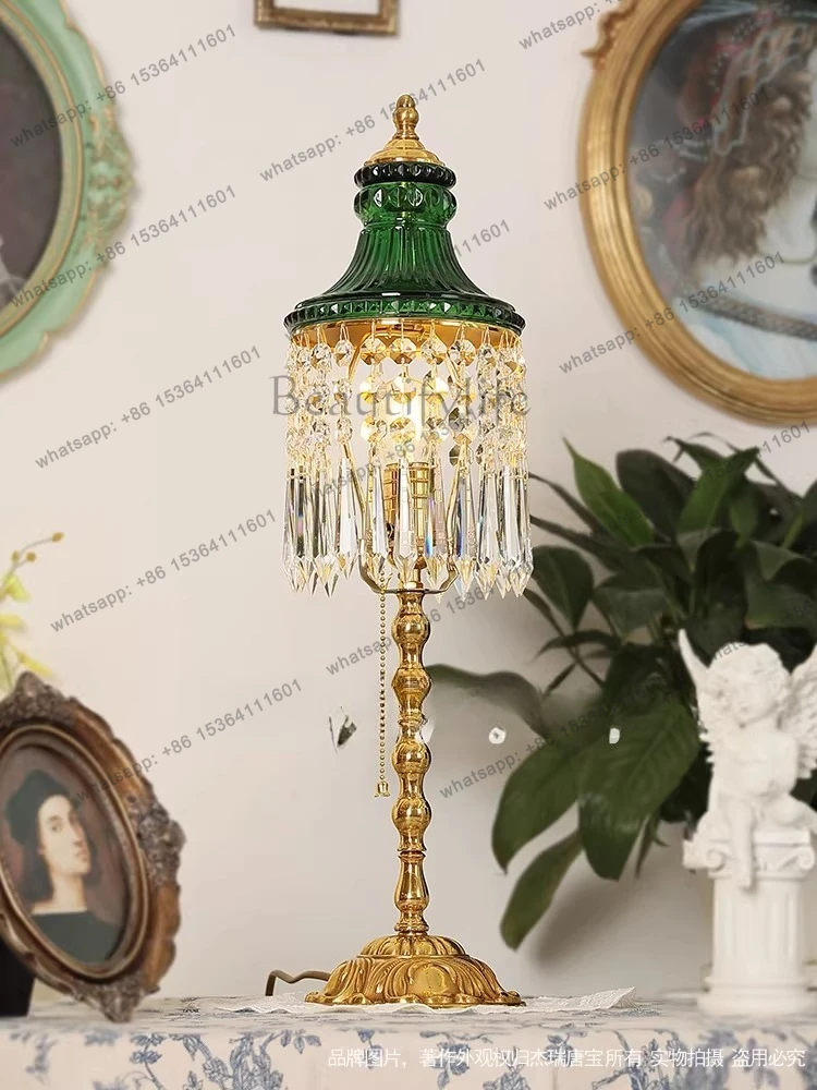French retro European crystal glass antique European carved decorative luminous object