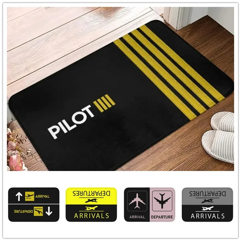 Pilot Captain Striped Floor Mat Non-Slip Welcome Entrance Doormat for Bedroom Bathroom Washable Kitchen Rug Home Decor Carpets