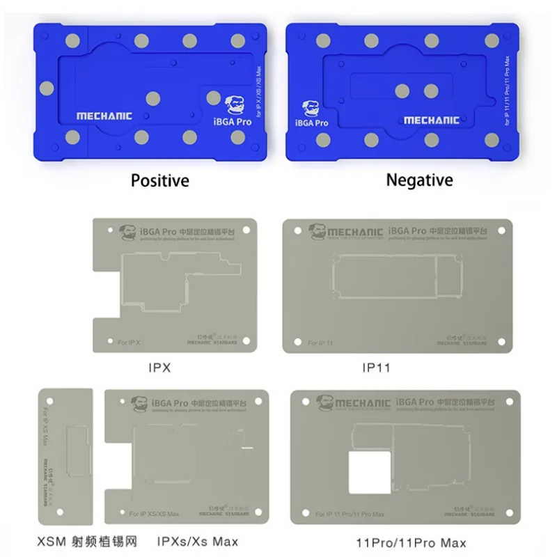 BGA Reballing Stencil Plant Tin Platform 6 IN 1 for iPhone X XS MAX 11Pro Logic Board Mainboard Middle Layer Board Rework Tool
