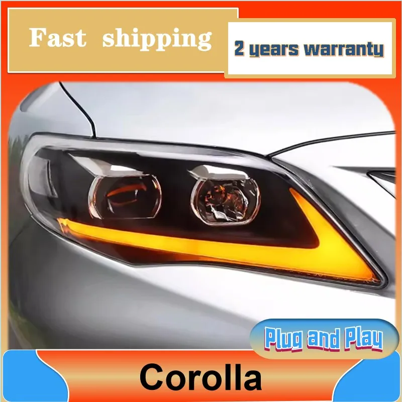 Car Styling for Toyota Corolla Head Light 2011-2013 Altis Headlight DRL Turn Signal Low High Beam Projector Lens