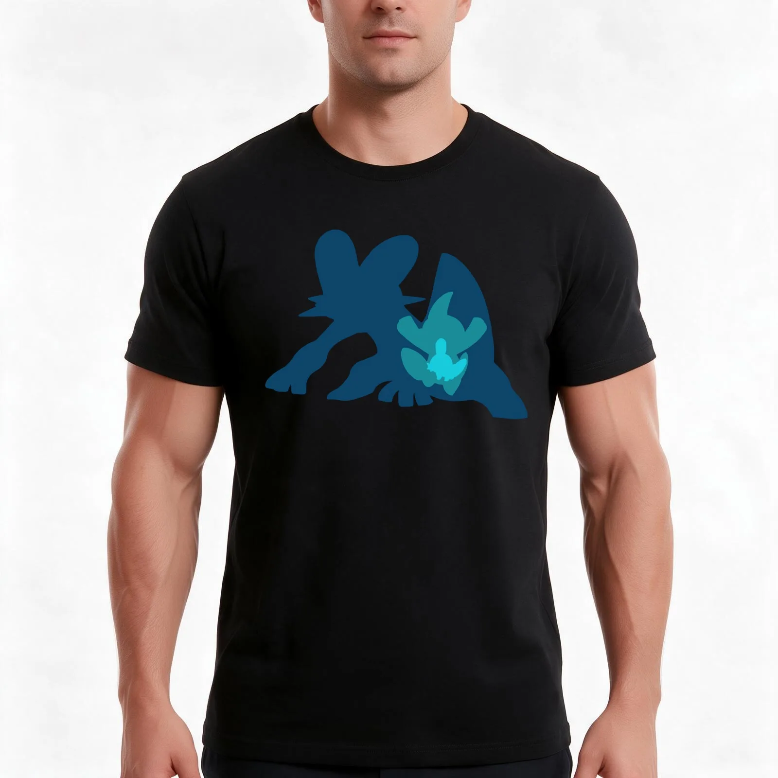 T-shirt essentiel avec motif artistique inspiré de l’évolution de Mudkip, Marshtomp et Swampert, t-shirt en coton décontracté pour l’été, haut ample de style streetwear, unisexe, pour hommes et femmes.