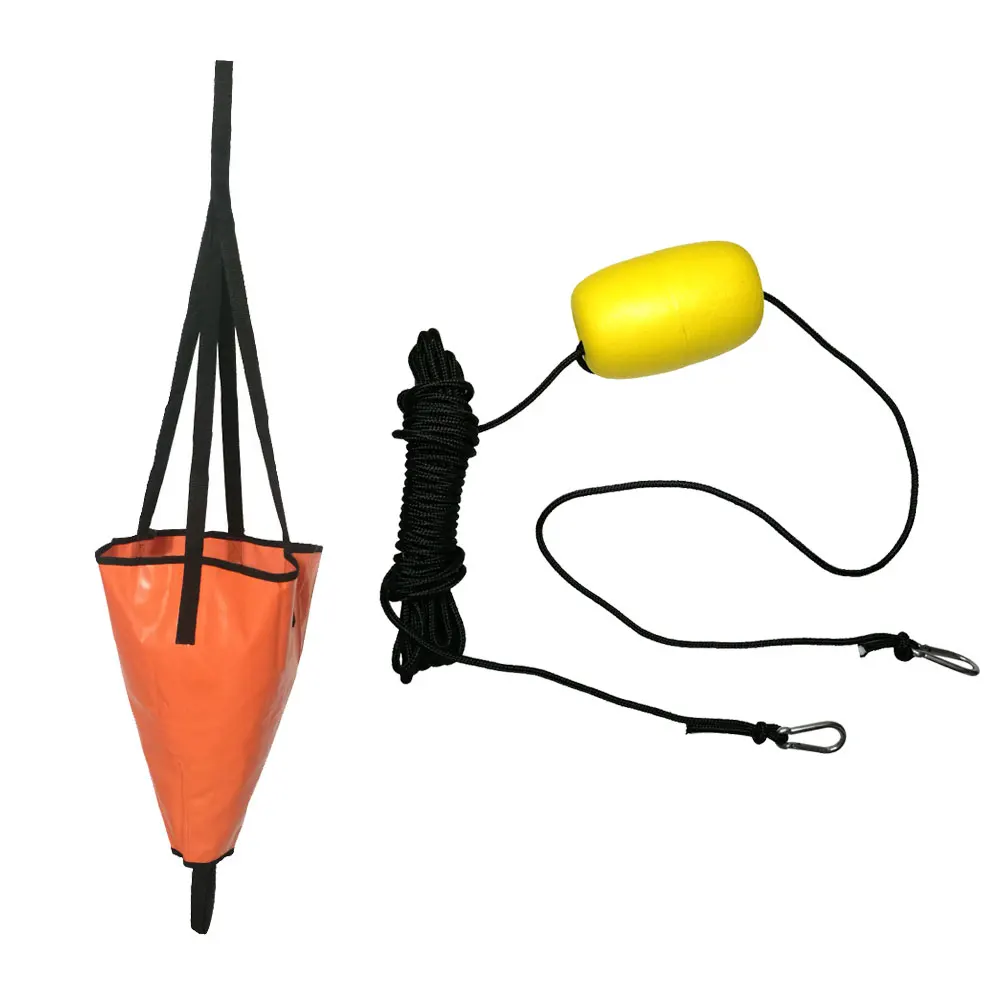 Kayak Canoe Boat Yacht PVC Sea Anchor Drogue Drifting Brake Suit with 30 Feet Retrieving Tow Throw Line