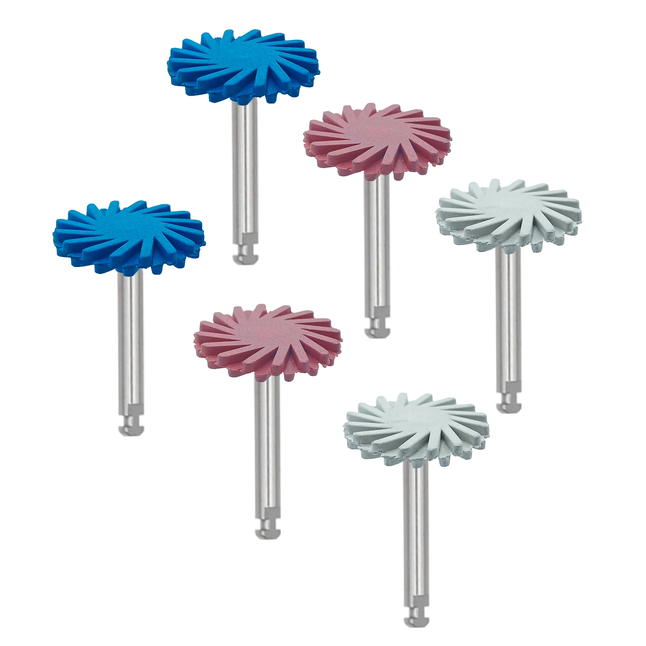 

6pcs/bag Dental Rubber Polisher Composite Resin Polishing Diamond System RA Disc 14mm Wheel Kit Diamond Spiral Flex Brush
