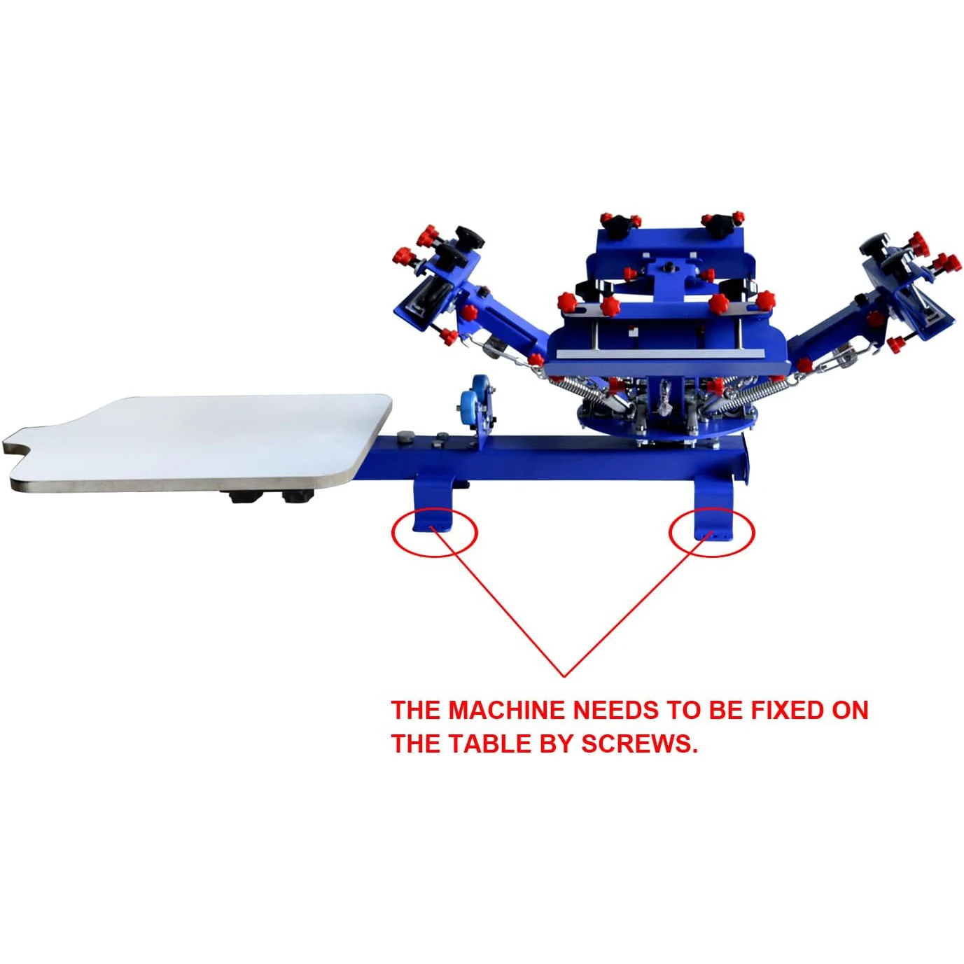 4 ألوان 1 محطة طابعة الشاشة مايكرو تسجيل آلة طباعة الشاشة الحريرية تي شيرت الصحافة نوع الجدول الطابعة