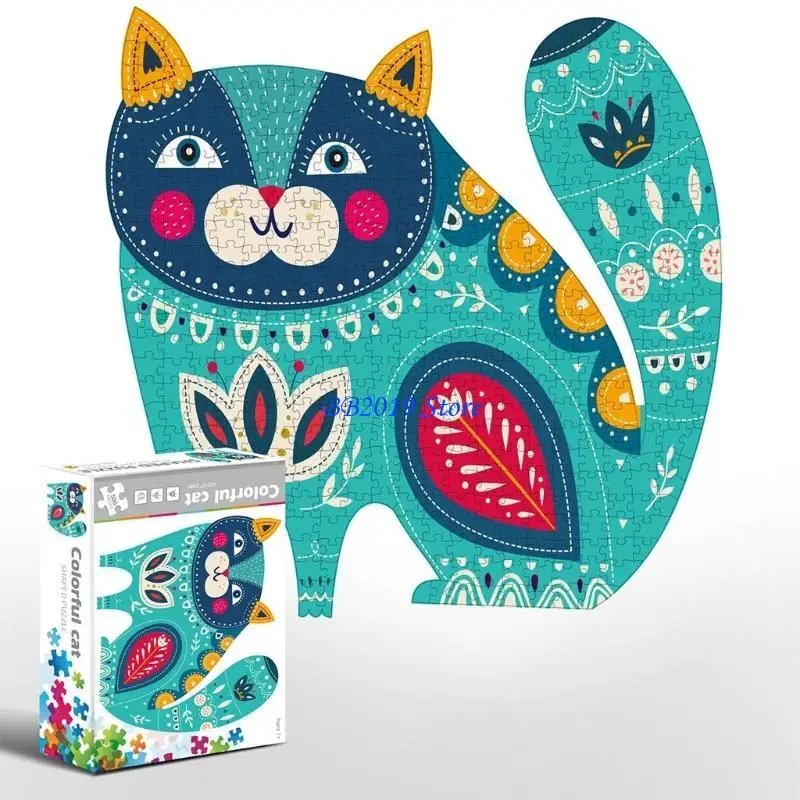 

Q0KB Paperboard Puzzle DIY Wall Décor Cartoon Animal Puzzle Puzzle Playgame