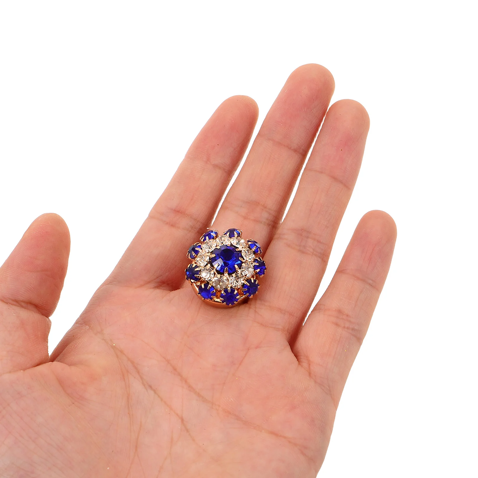 

5Pcs Decorative Button Covers Shiny Rhinestone Crystal Clips for Shirts Jackets Belts Hats Versatile Fashion Accessory