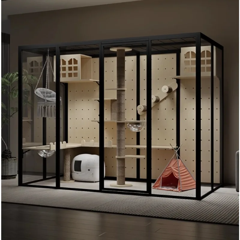 

Новый дизайн, роскошный кошачий домик из цельного дерева, портативная клетка для кошек, многофункциональная большая свободная пространство для домашнего использования, домашняя вилла для домашних животных