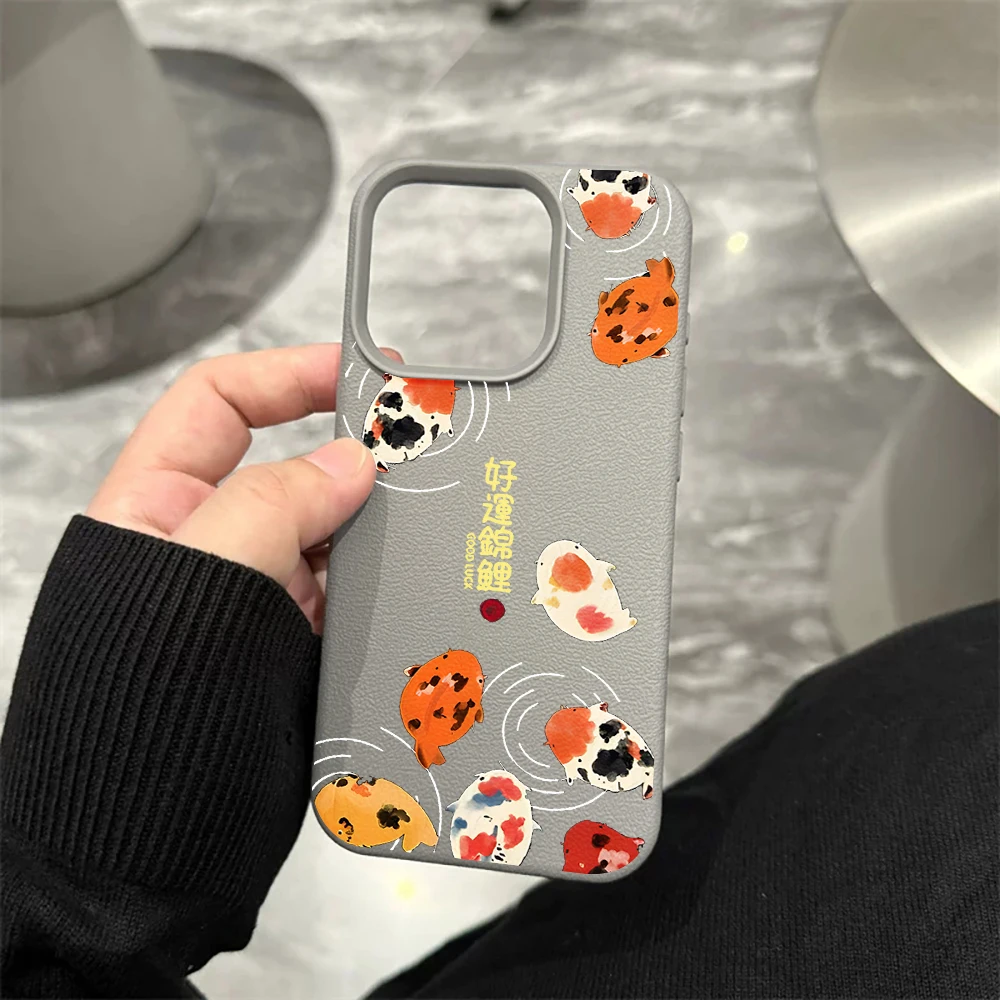 Lucky Koi Handyhülle für iPhone 17 16 15 14 13 12 Pro Max 16 15 14 Plus 17 16 15 14 13 12 11 Pro 17Air XR Silikon Matte Hülle – Detail 9