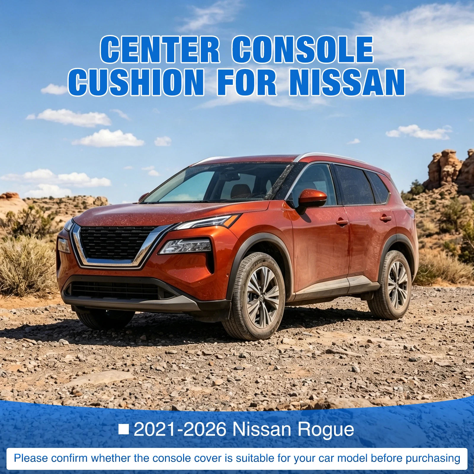 Nilight Center Console Cover Fit for Nissan Rogue 2021-2026 and 2013-2018 Nissan Altima, Waterproof Leather Armrest Cover, Middle Arm Rest Cushion Pad with Side Storage Pocket, Interior Accessories, Anti-Scratch Protector, Black view 3