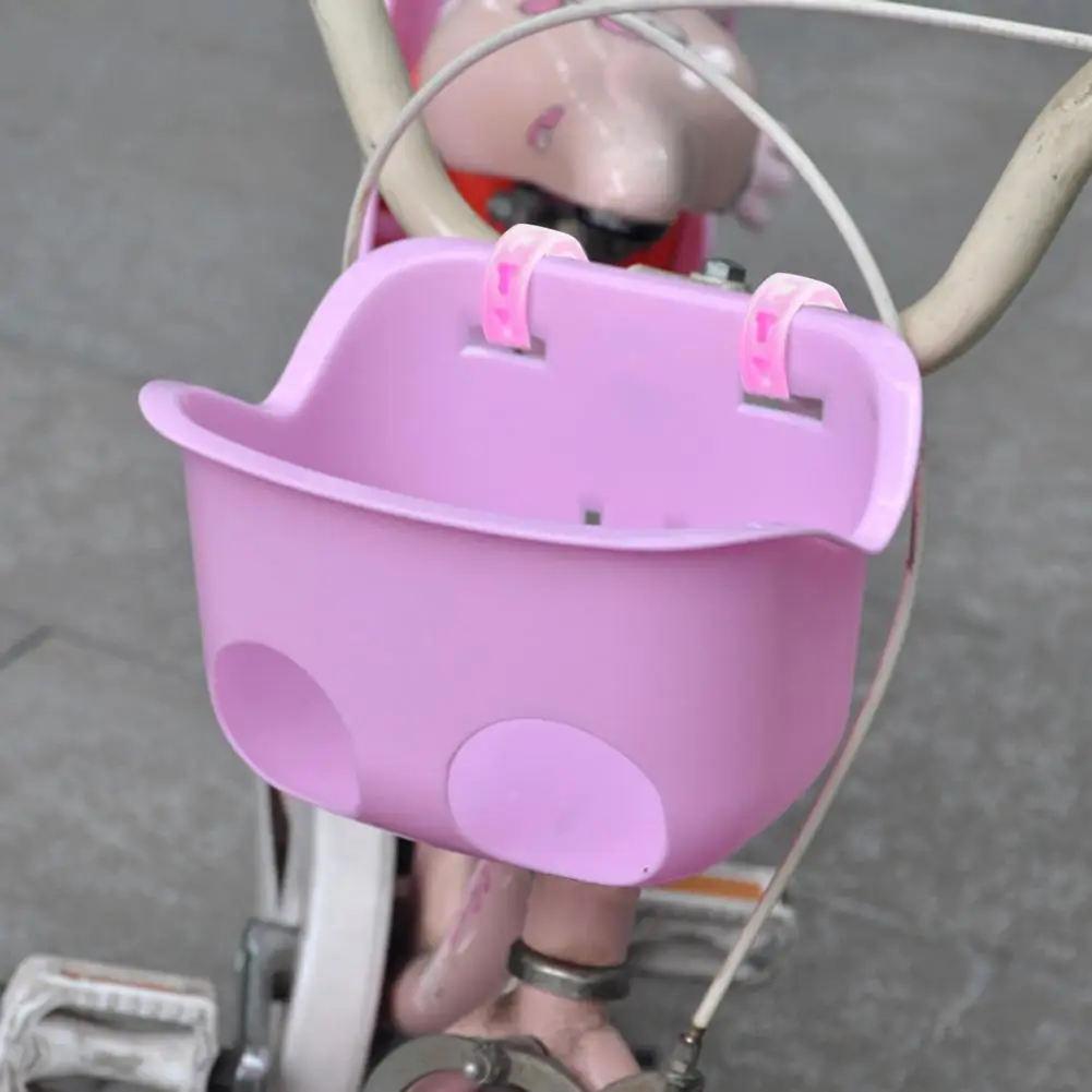 Cesta de assento de boneca de bicicleta infantil com alça ajustável, cesta frontal de armazenamento para meninos e meninas de 12/14/16 polegadas