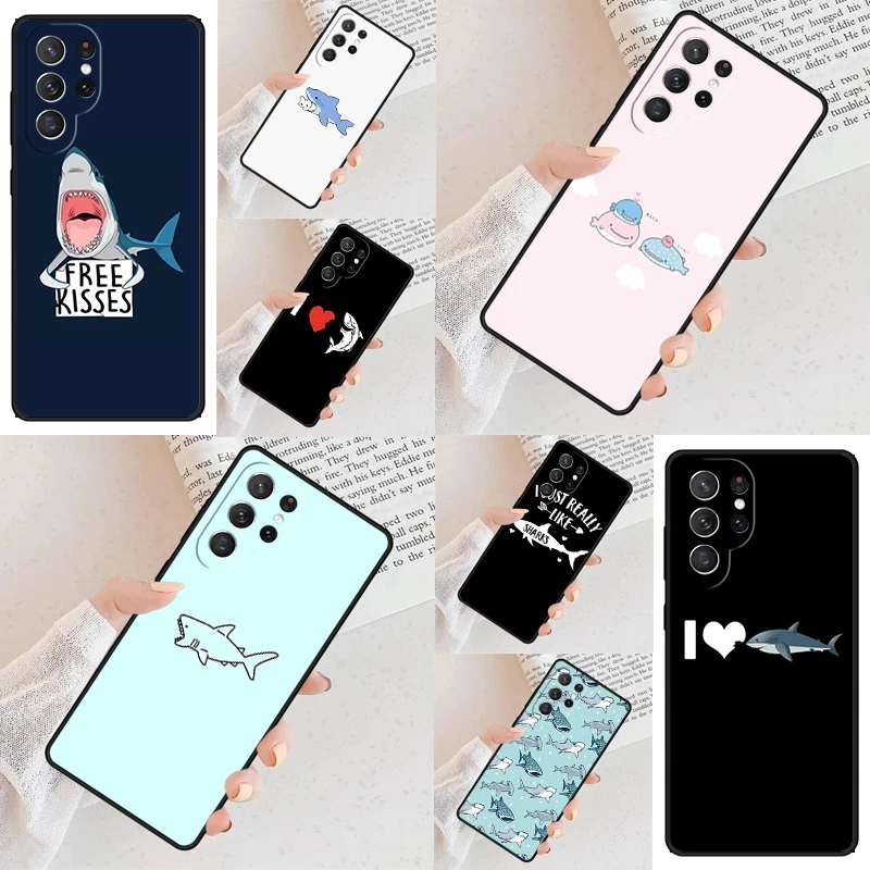 Love Shark Cell Phone Case for Samsung Galaxy S26 Ultra S25 S24 S23 S22 S21 S20 Note10 Cover
