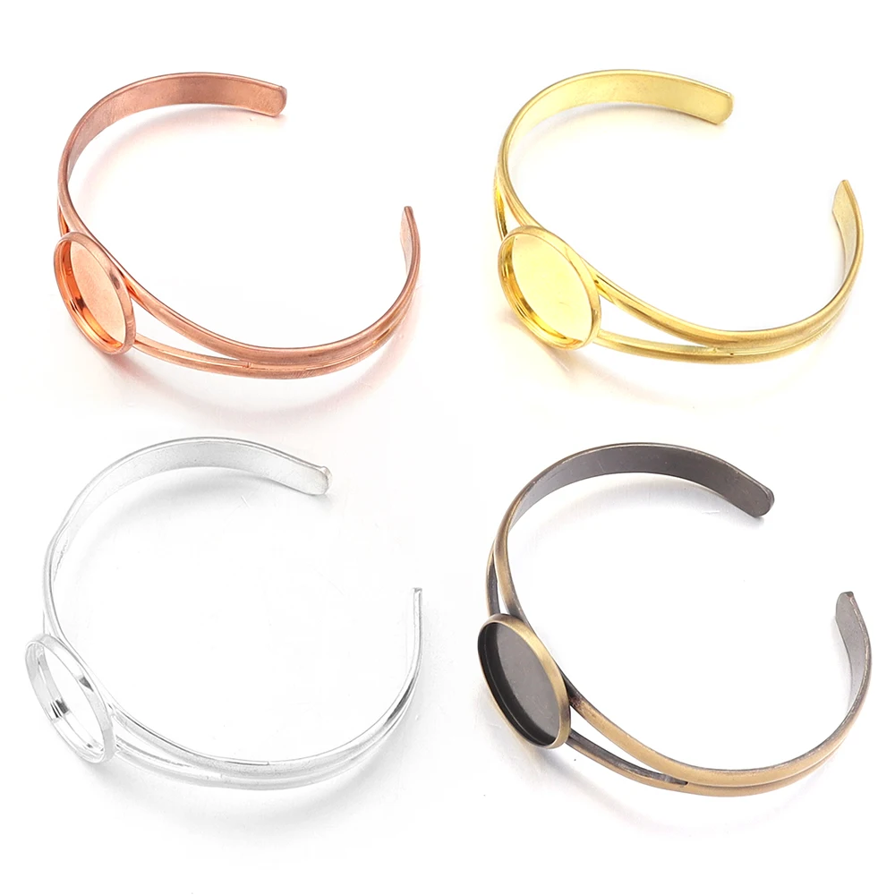 Hochwertiges verkupfertes Armband, 20 25 mm Innengröße, Armreif, Cabochon, leere Basisfassungen für DIY-Schmuckherstellungszubehör