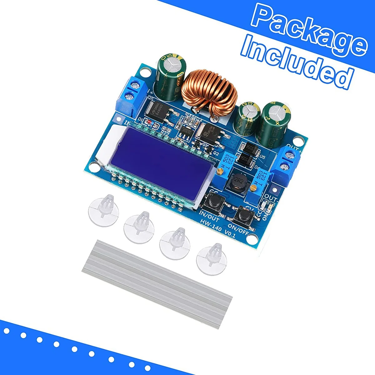 A23F-35W DC 5.5-30V To 0.5-30V Digital LCD Display Automatic Step Up Down Buck Boost Converter Power Supply Module Adjustable