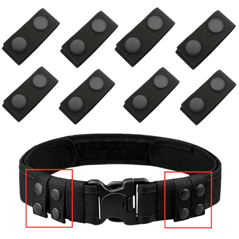 Ajustável espessado Belt Buckle, Double Snap, Nylon, Loop Retainer, Acessórios, 4Pcs