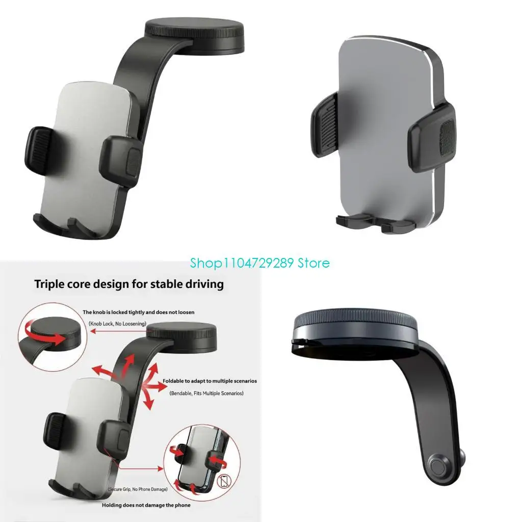 

D8KE Adjustable Dashboard Mount Phone Holder Bracket For Car With Grip And Soft Rubber Pads To Protect Device