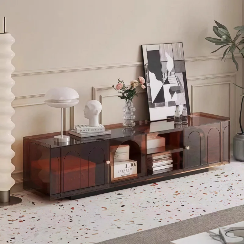 

Italian light luxury living room TV cabinet acrylic modern simple small apartment storage household bedroom TV cabinet