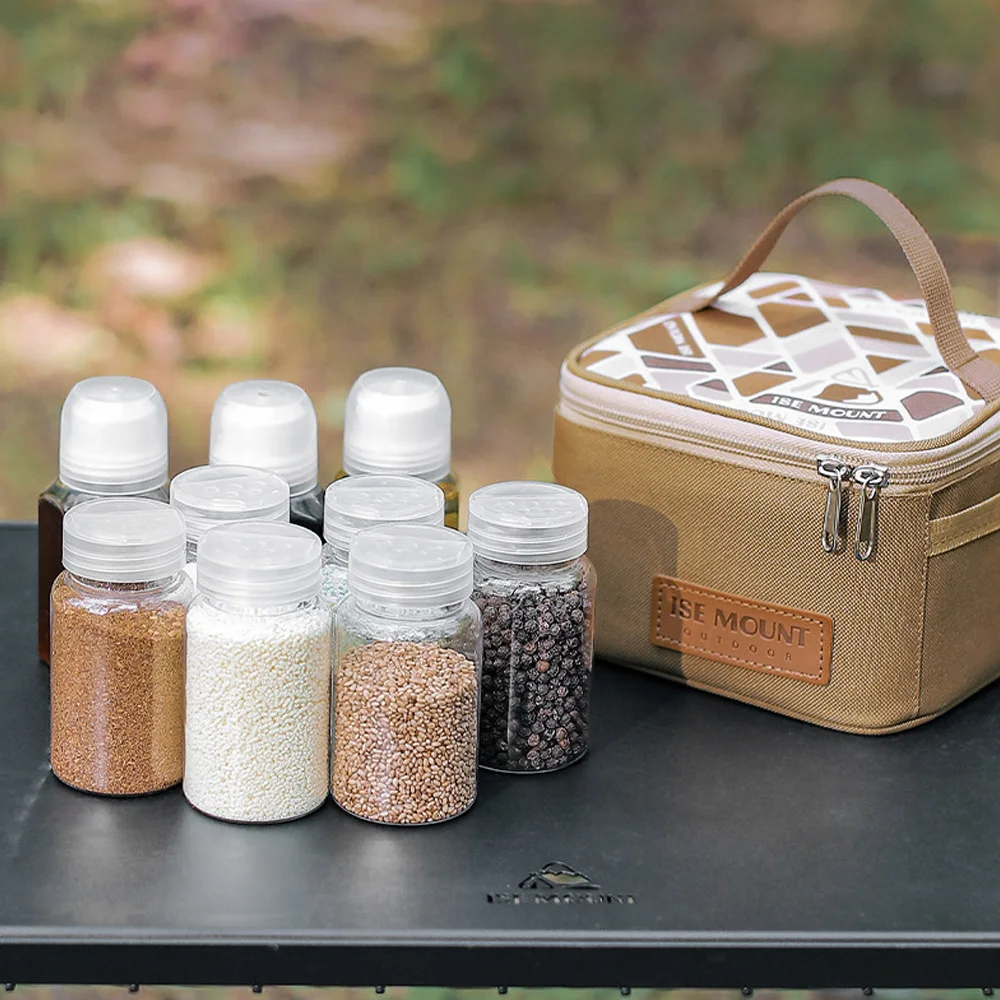 Spice Shaker Seasoning Dispenser Spice Containers Travel Spice Kit Set with Travel Storage Bag for Outdoor Camping Cooking