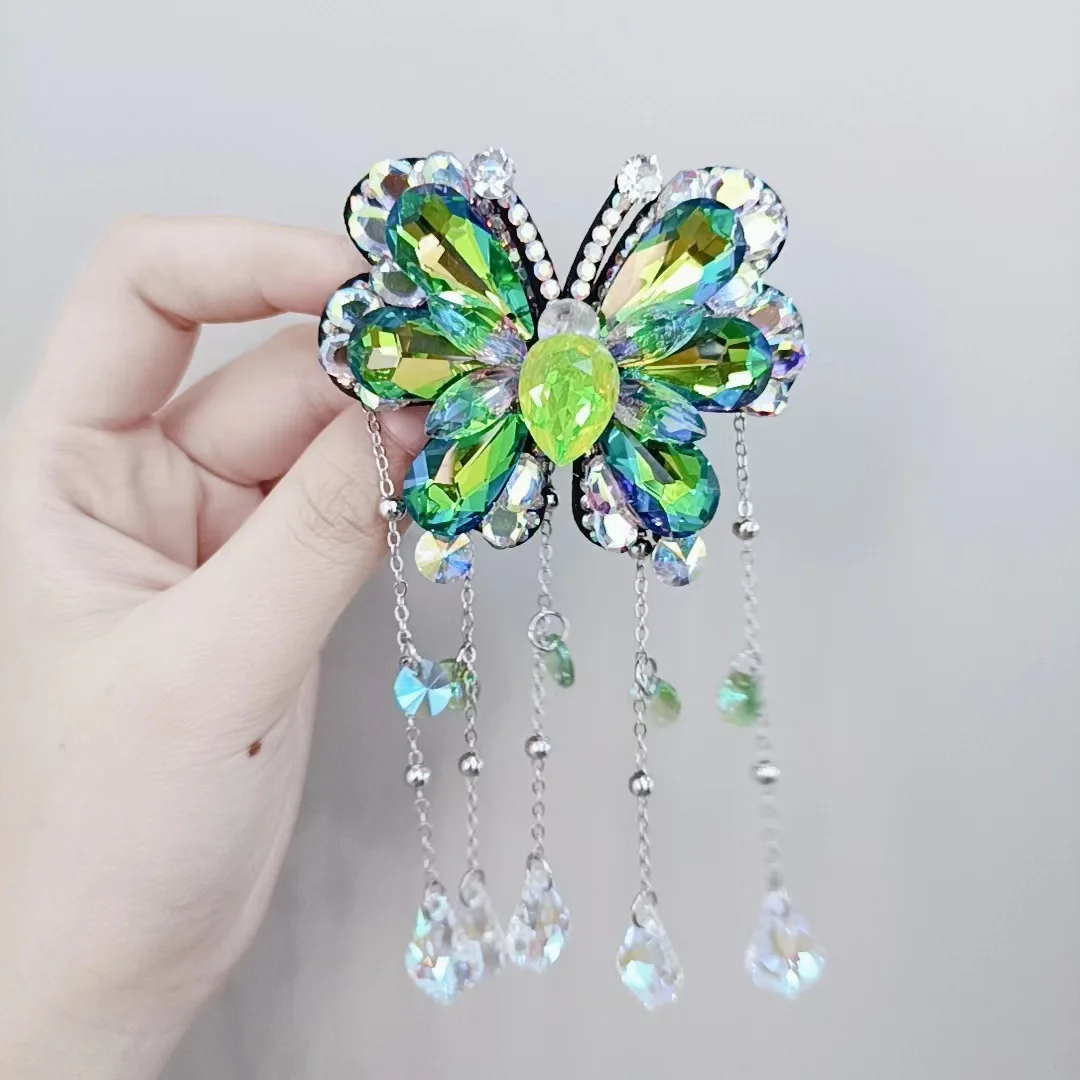 Antique hairpin headdress butterfly wings super fairy step forward tassel children hanfu deserve role of crystal original manual