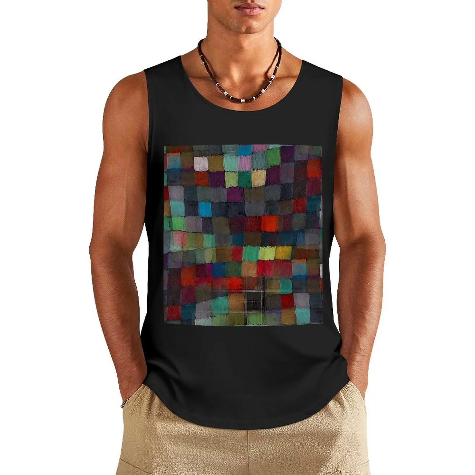 

Abstract Tiles Tank Top gym training accessories Bodybuilding shirt gym wear men