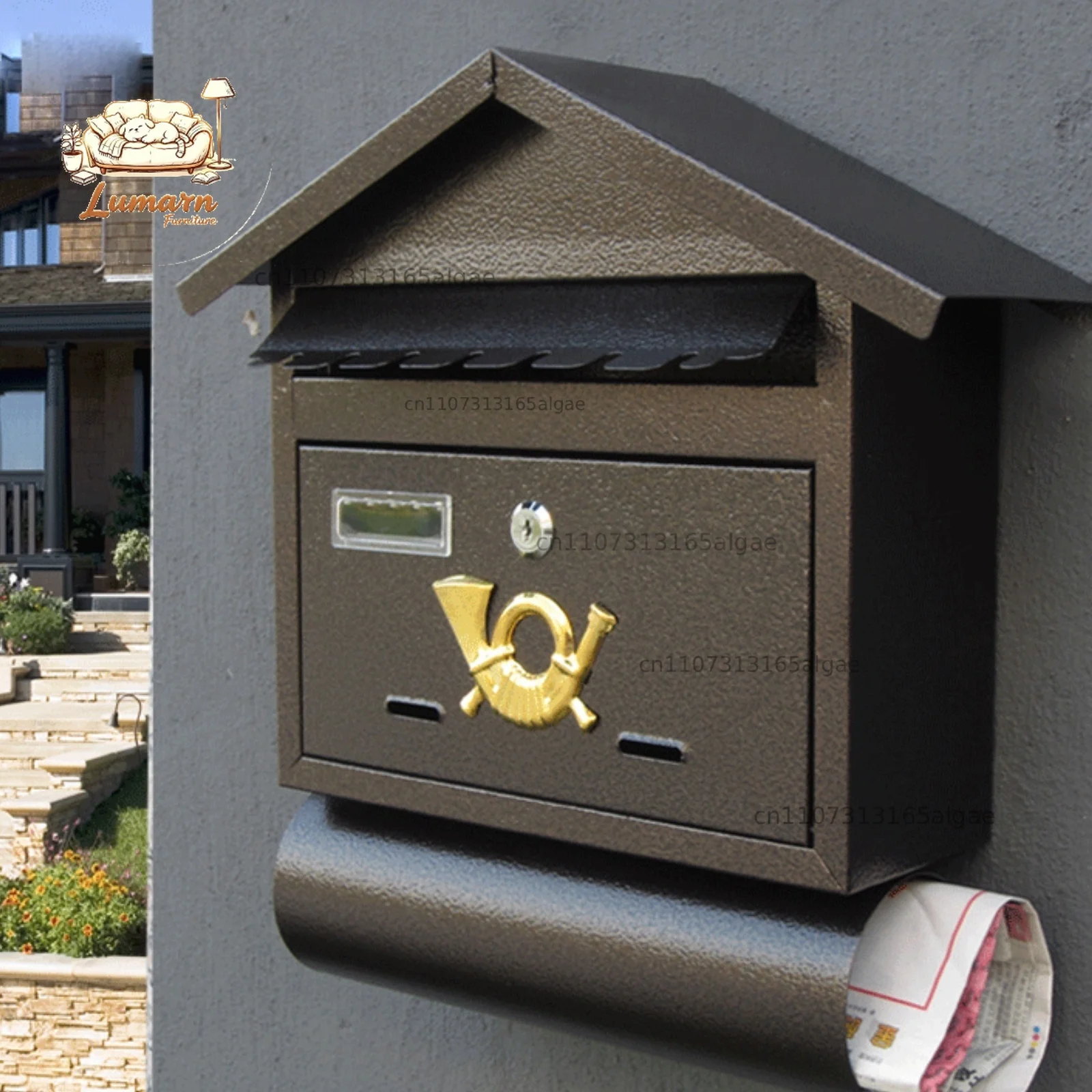 Wall Mounted Mailbox Secure Wall-Mounted Mailbox Metal Mail Box Weather-Resistant Powder-Coated for Homeowners