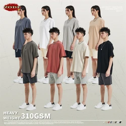 ZODF 2024 Spring Summer Washed Solid T Shirts For Men Loose Unisex 310gsm Cotton Heavy Weight T-Shirt Brand Tops HY0064