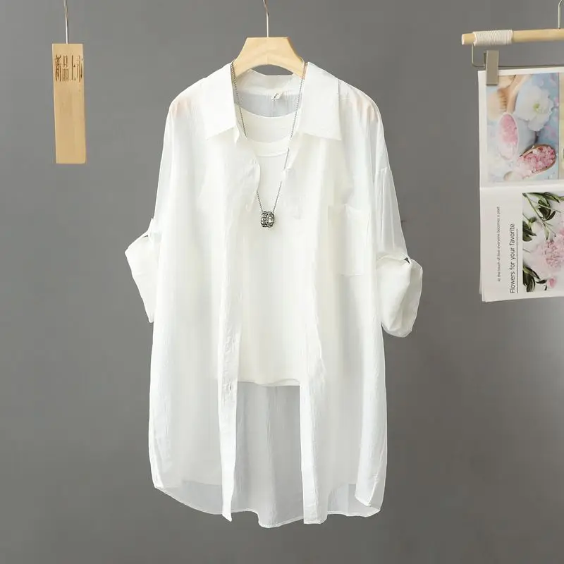 

Стильная женская рубашка с длинным рукавом для защиты от солнца, кардиган, повседневная модная осенняя одежда, легкая верхняя одежда, топ