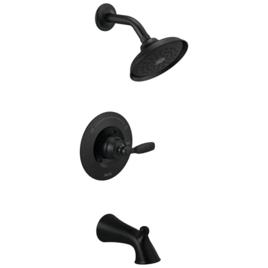 

Faucet Woodhurst 14 Series Single-Handle Matte Black Tub and Shower Faucet Shower Trim Kit with Single-Spray Matte Black Shower