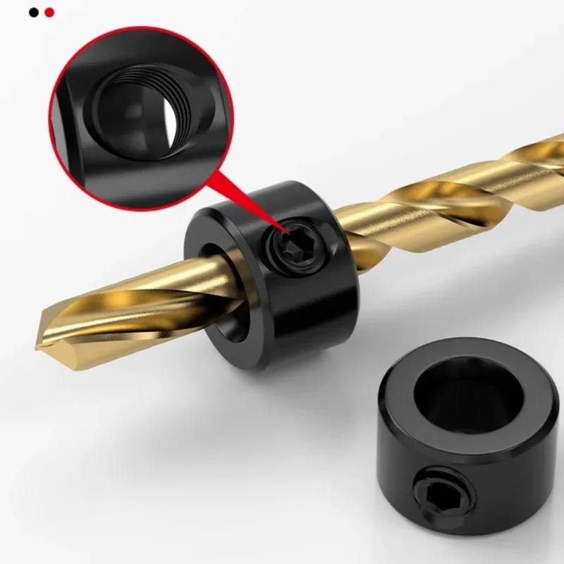 3mm-16mm Drill Stoper Collar Set Stopper Wheel Collar with Hex Wrench Ajustable Positioner Hole Guide Woodwork Precise Drilling