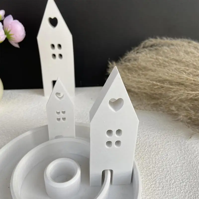 House Shape Silicone Mold Lighthouse Candle Bar Casting Mould DIY Craft Supplies For Boys Girls Adults To Make Pastries Candies