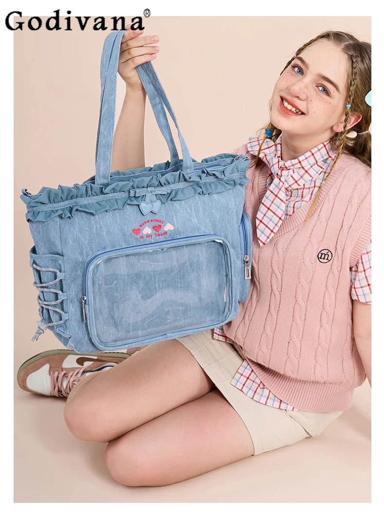 

Sweetheart Girl Japanese Original Lolita Pain Bag Student Class Commute Lace Large Capacity Versatile Crossbody Bag