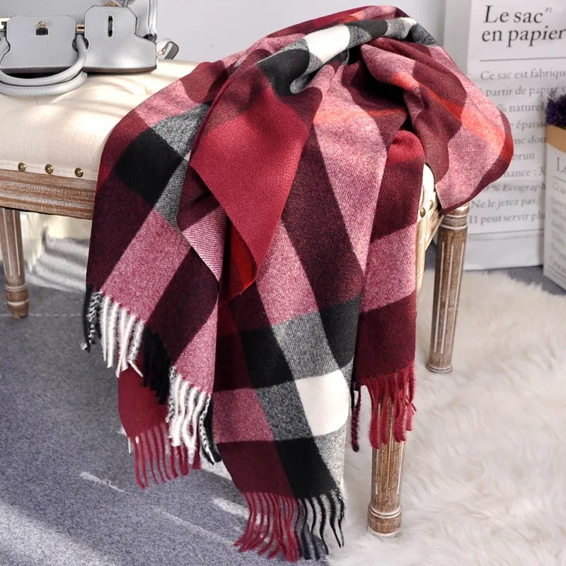 Winter Women\'s Scarf Luxury Brand British Classic Print Lattice Soft Female Cashmere Scarves Shawl Pashmina Checkered Shawls