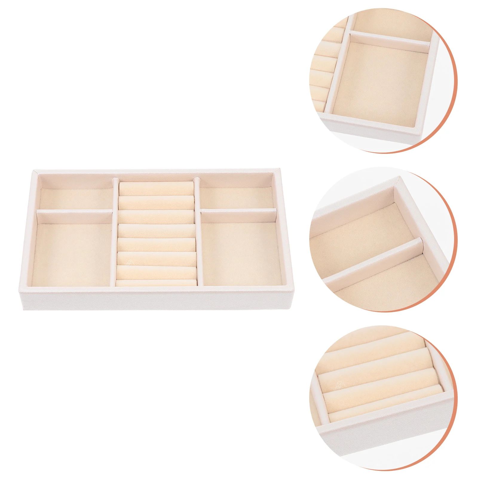 

Jewelry Storage Tray Plate Display ganizer Flannel Design Home Dressing Table Store Counter Top Durable Fine Workmanship