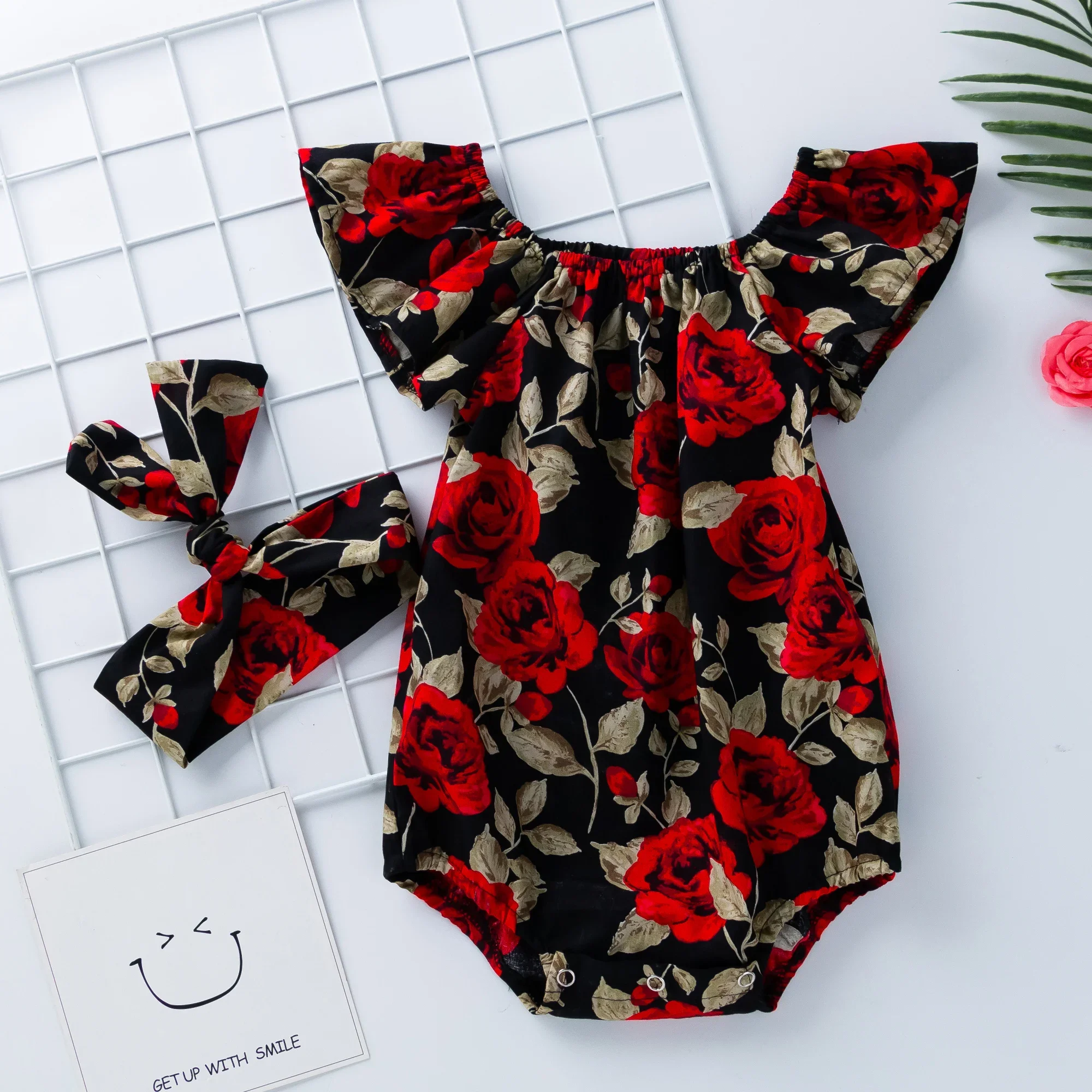 2022 Babany bebe Newborn Baby Floral Print Flutter Romper Girls Clothes Summer Sleeveless Jumpsuit Photography Costume