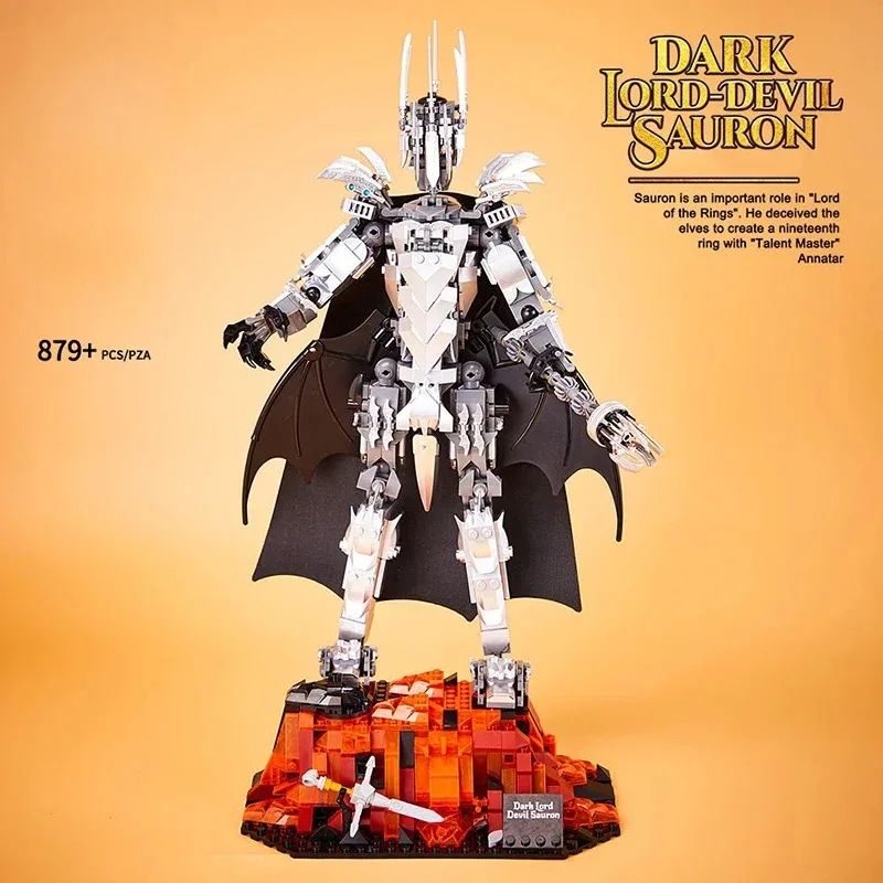 879PCS MOC Movie Expert Rings Dark Lord Building Block Set Magic World Lord Robot Assemble Model Bricks Toys Adult Kids Boy Gift