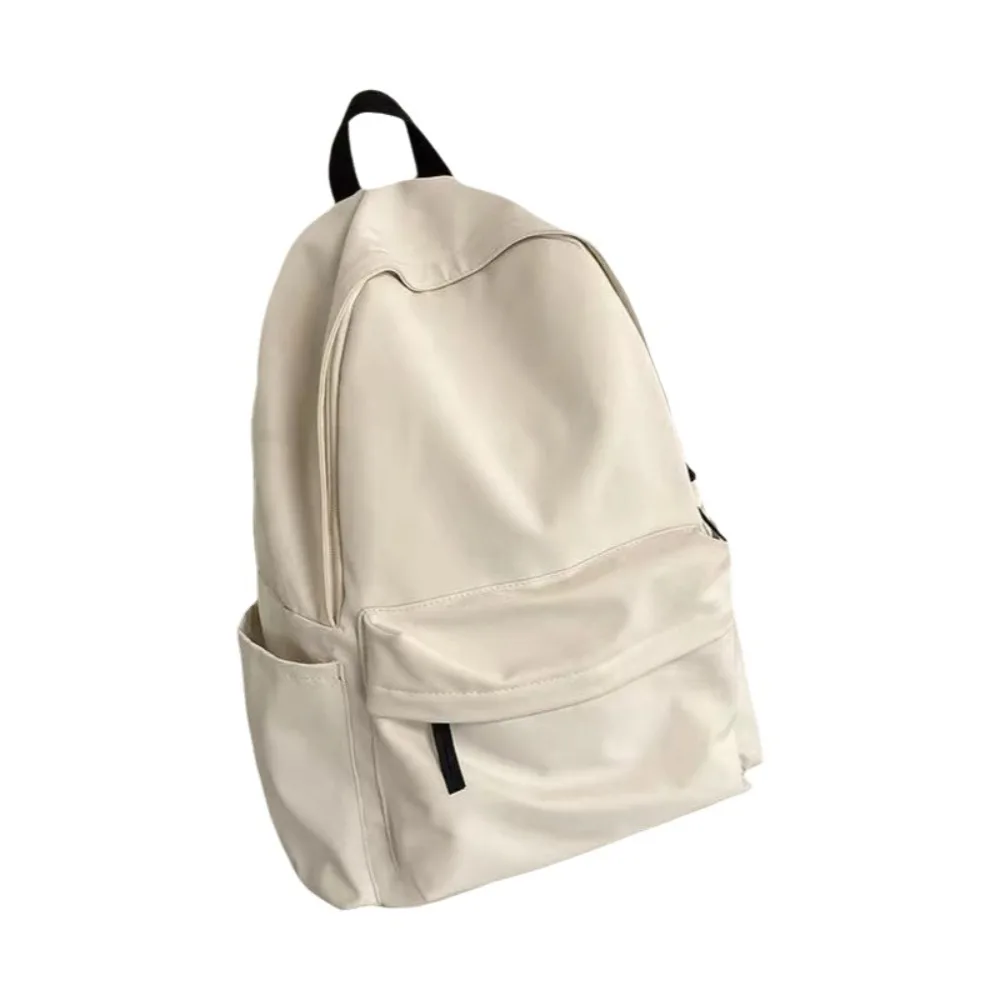 Fashion Large Capacity Student Backpack Nylon Casual School Bag Adjustable Straps Solid Color Travel Bag Daily Use