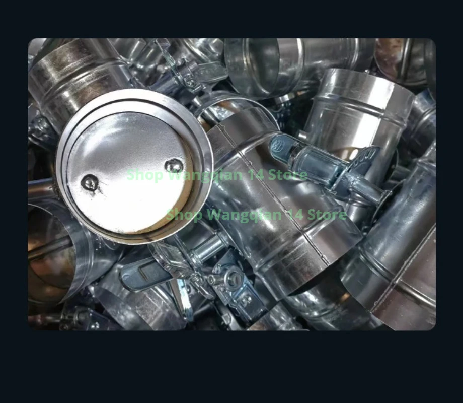 1PC 100mm 120mm 150mm 200mm Galvanized Iron Sheet Duct Damper Manual Air Volume Control Valve Butterfly Valves for Spiral Duct