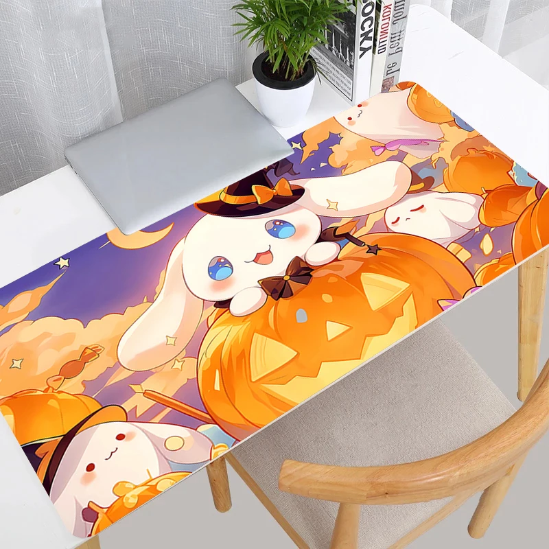 

Коврик для мыши Cinnamoroll для ноутбука Kawaii Lockedge, большие игровые аксессуары, компьютерная геймерская клавиатура, коврик для мыши, настольный коврик для мыши для подарка