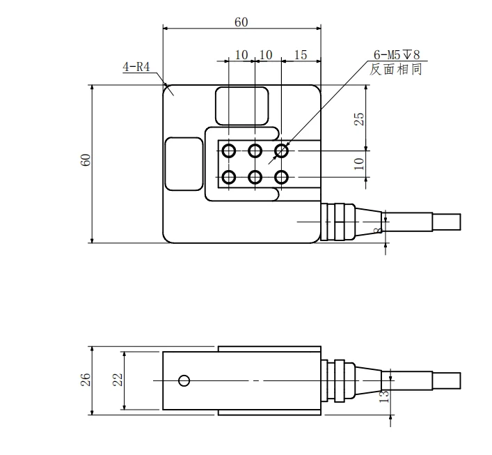 고정밀 3축 힘 센서 로드셀 다차원 로드셀 X/Y/Z 힘 변환기