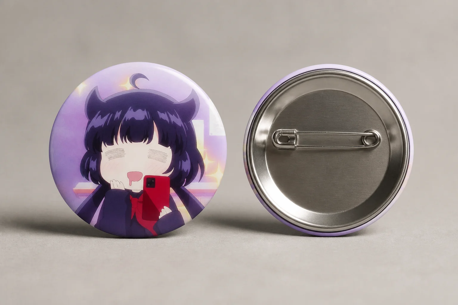 Kaiju Girl Caramelise Akaishi Kuroe Button Pins Brooch 58mm Round Badge Anime New Decors Halloween Accessory Gifts Customized